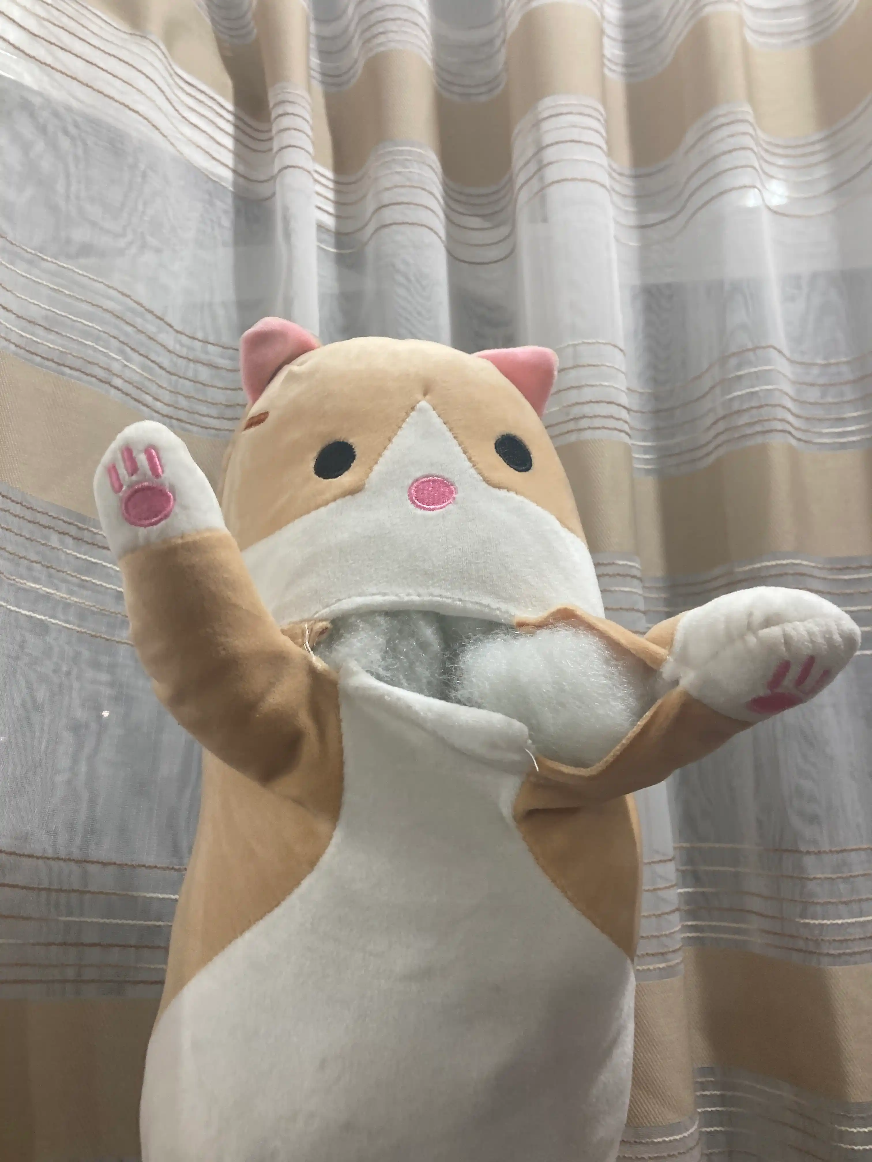 Кот батон, мягкая игрушка-подушка, для обнимашек и сна, антистресс, подарок на 14 февраля
