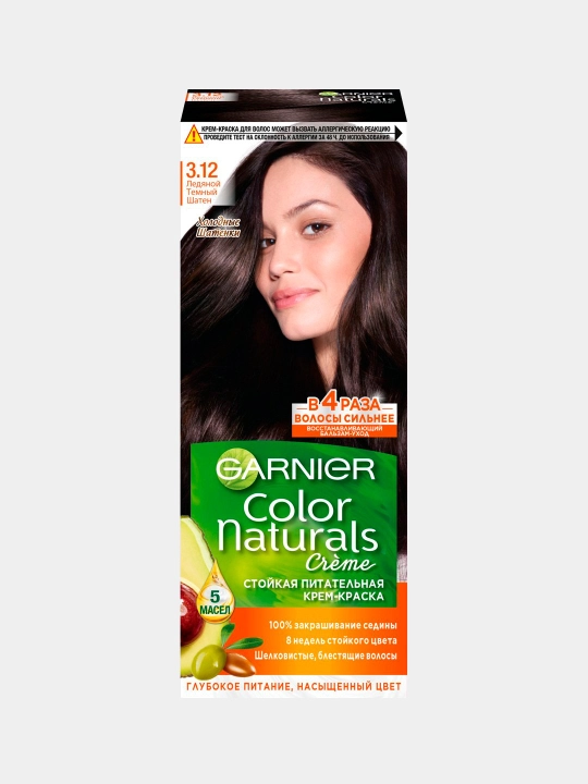 Soch bo'yog'i Garnier Color Naturals, ton 3.12 Muz to'q shaten