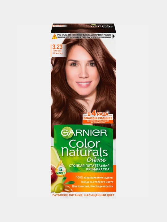 Крем-краска для волос Garnier Color Naturals, тон 3.23 темный шоколад