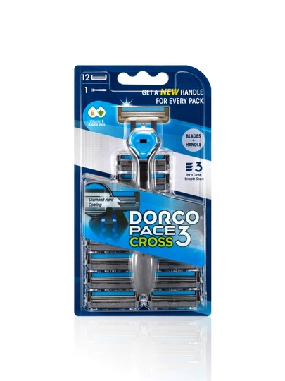 Гибридная бритва DORCO PACE 3 CROSS + 12 сменных кассет - 