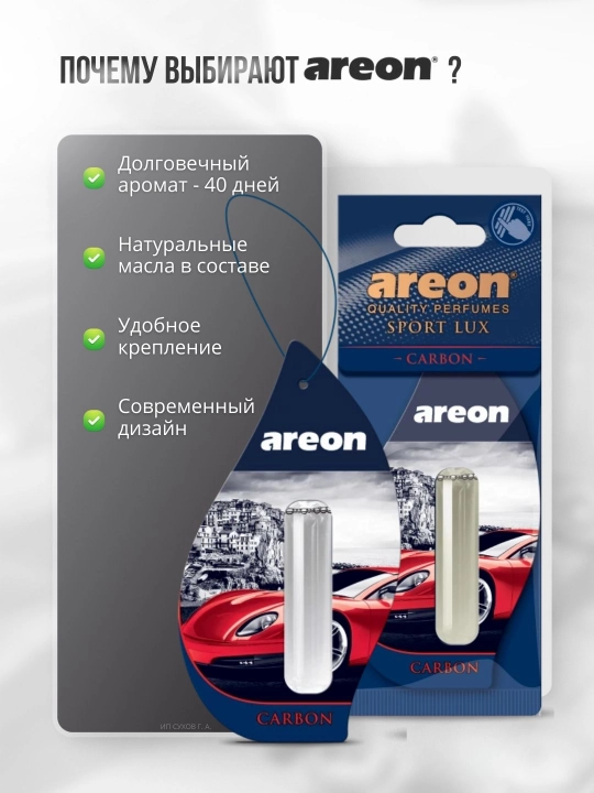 Ароматизатор для машины Areon Lux Sport Liquid, освежитель воздуха для авто, 5 мл