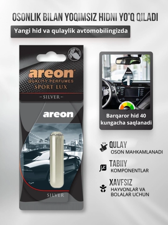 Ароматизатор для машины Areon Lux Sport Liquid, освежитель воздуха для авто, 5 мл