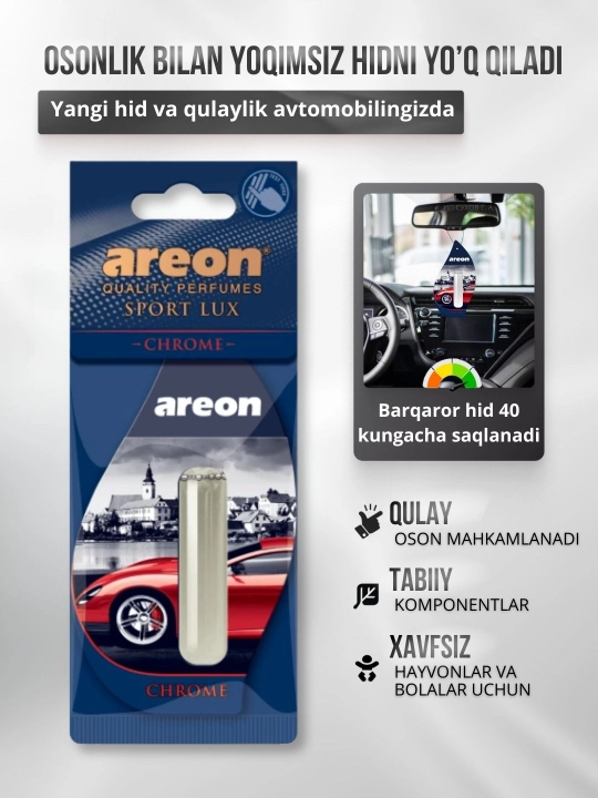 Ароматизатор для машины Areon Lux Sport Liquid, освежитель воздуха для авто, 5 мл