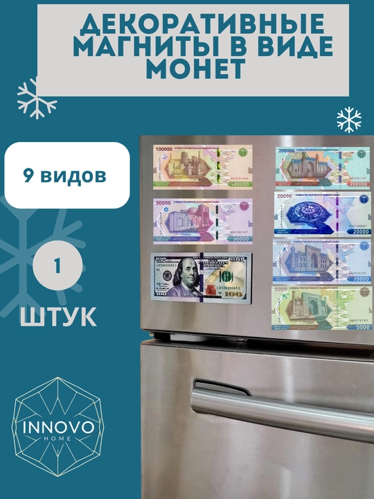 Dekorativ magnitlar, pul shaklidagi magnitlar oshxona jihozlari uchun - 