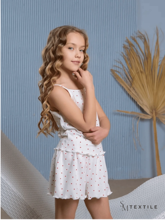 Yuragi bor uy shortilari bilan pijama