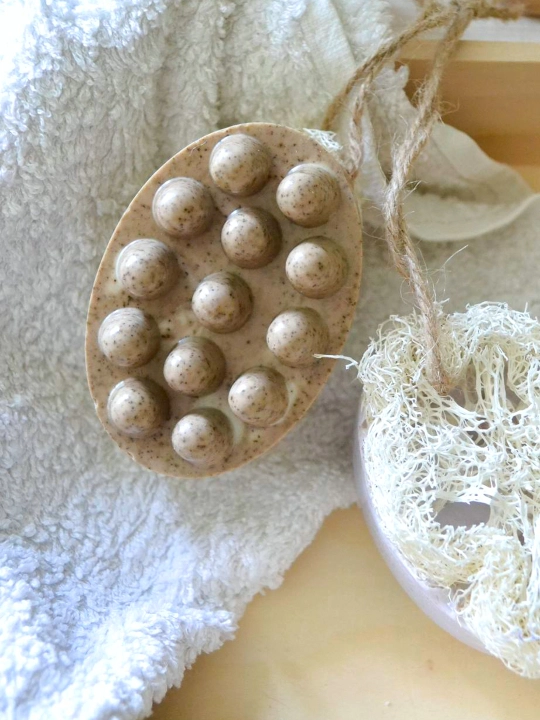 Massaj sovuni-skrab Moonlight "Kofe" tabiiy lufa bilan