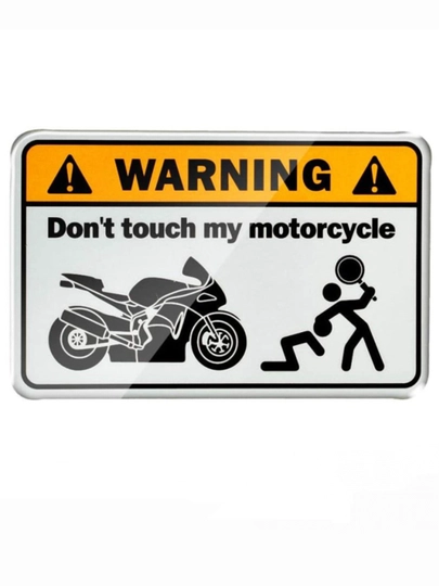 "Don't Touch My Motorbike" наклейка для скутера, мотоцикла, автомобиля — MOTOXON-DONTACH-БЕЛЫЙ