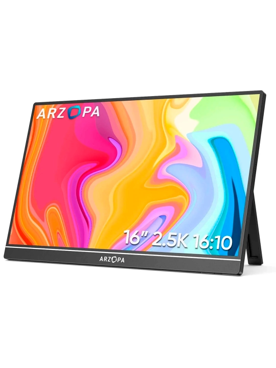 ARZOPA Z1RC1 kompyuter monitori, 16 dyuym, 60 Gts, IPS, portativ monitor dinamiklar bilan - 