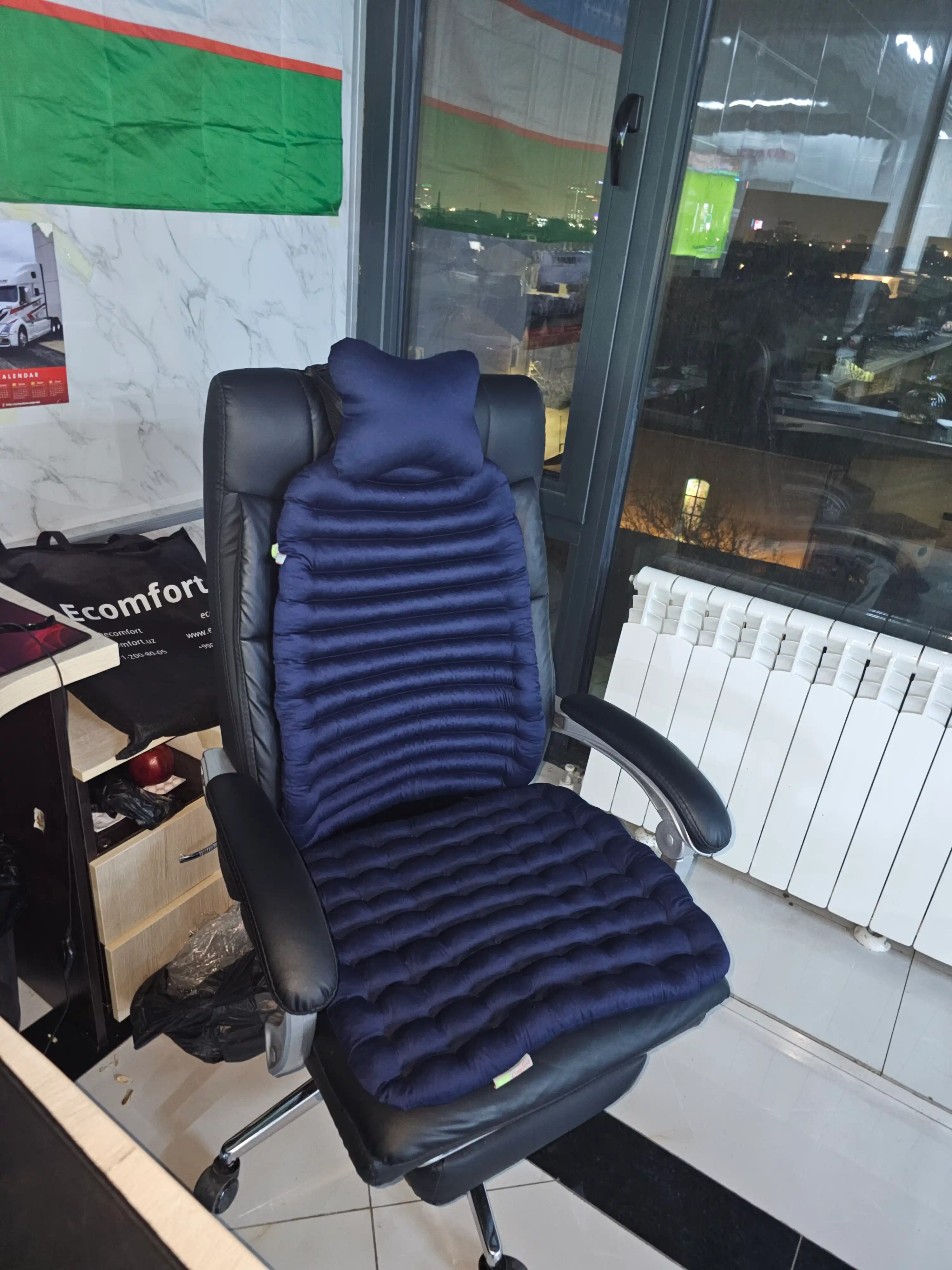 Guruch qobig'idan ortopedik yostiqlar, avtomobillar va ofis kreslolari uchun, ECOMFORT