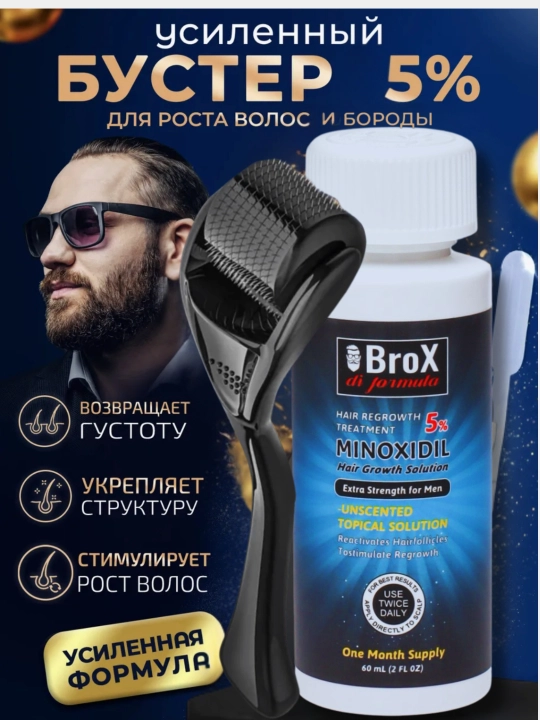 Миноксидил для бороды Minoxidil 5%, 60 мл – ускоренный рост волос - 