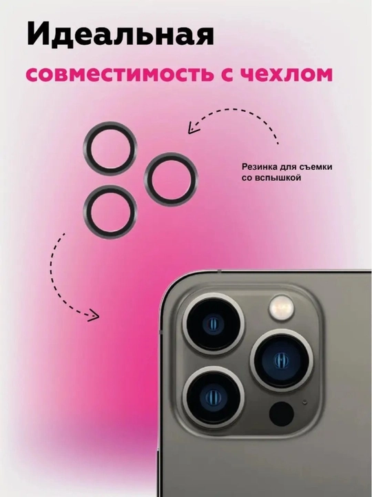 Защитное стекло на камеру Apple iPhone 11, 12, 13, 14, 15, 16, 17  Pro / Pro Max