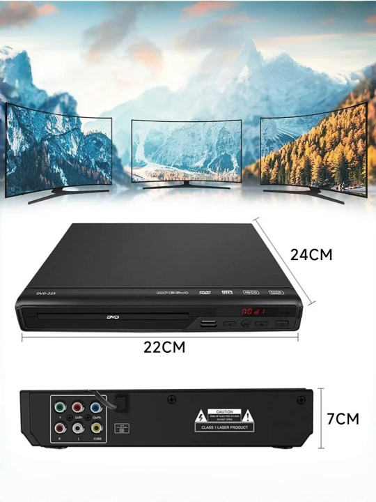 Mini DVD pleer, televizor uchun CD disk pleeri, AV-stereo chiqish, USB, 720P