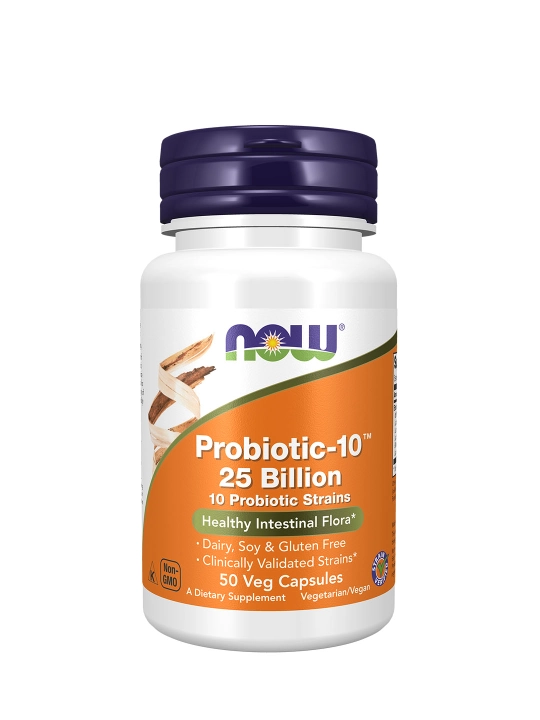 Probiotik NOW Foods Probiotic-10, 25 mlrd, 50 kapsula – ichaklar salomatligi