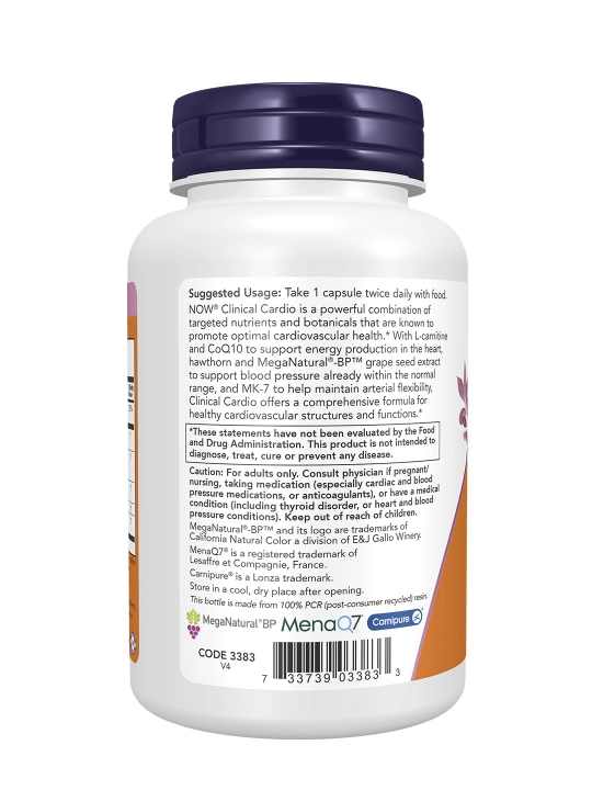 NOW Foods, Clinical Cardio, Поддержка сердечно-сосудистой системы, 90 растительных капсул