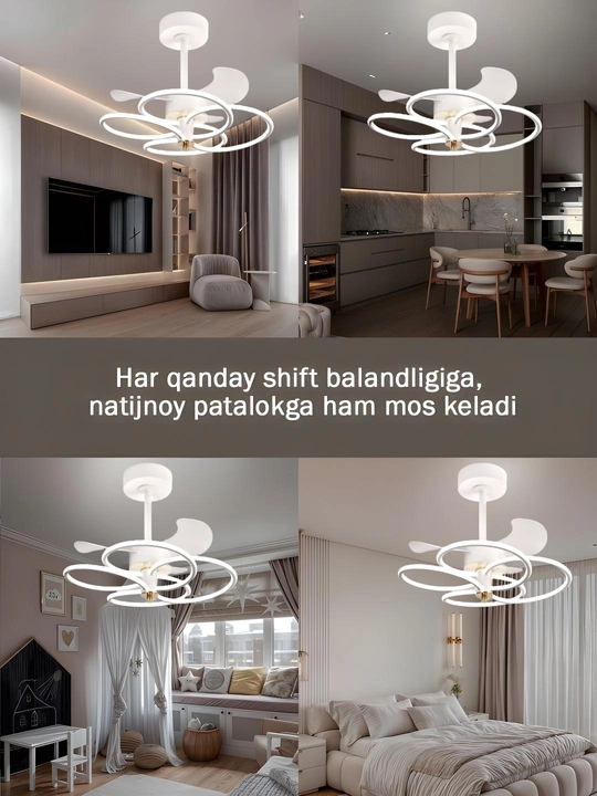 Pultli, shiftli, 3 ta yoritish rejimiga ega, 6 ta aylanish rejimiga ega LED chiroq-ventilyator