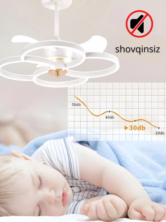 Pultli, shiftli, 3 ta yoritish rejimiga ega, 6 ta aylanish rejimiga ega LED chiroq-ventilyator