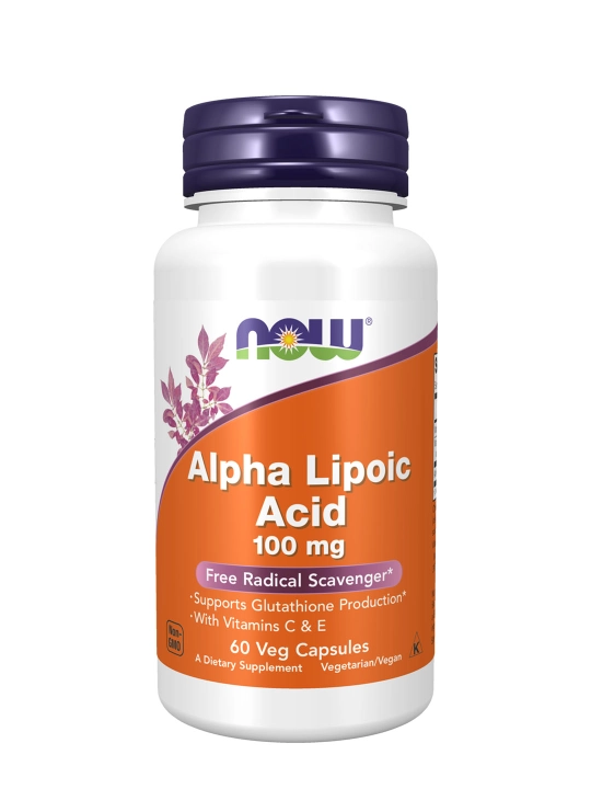 NOW Foods, Alfa lipolik kislota, 100 mg, 60 ta kapsula