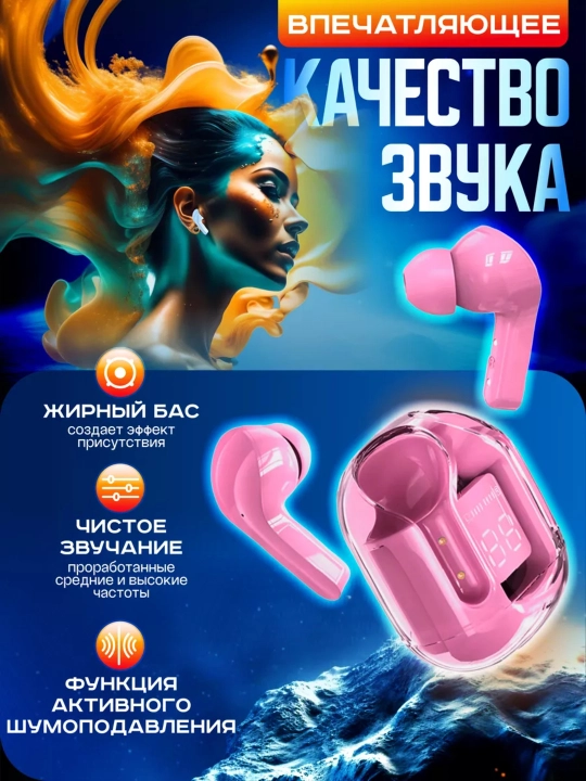 Simsiz quloqchilar, displeyli, mikrofonli va shovqinni kamaytiradi