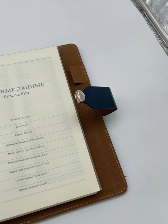 Ежедневник на кольцах А5 датированный Сменный блок 120 l, клетку обложкой из эко-кожи