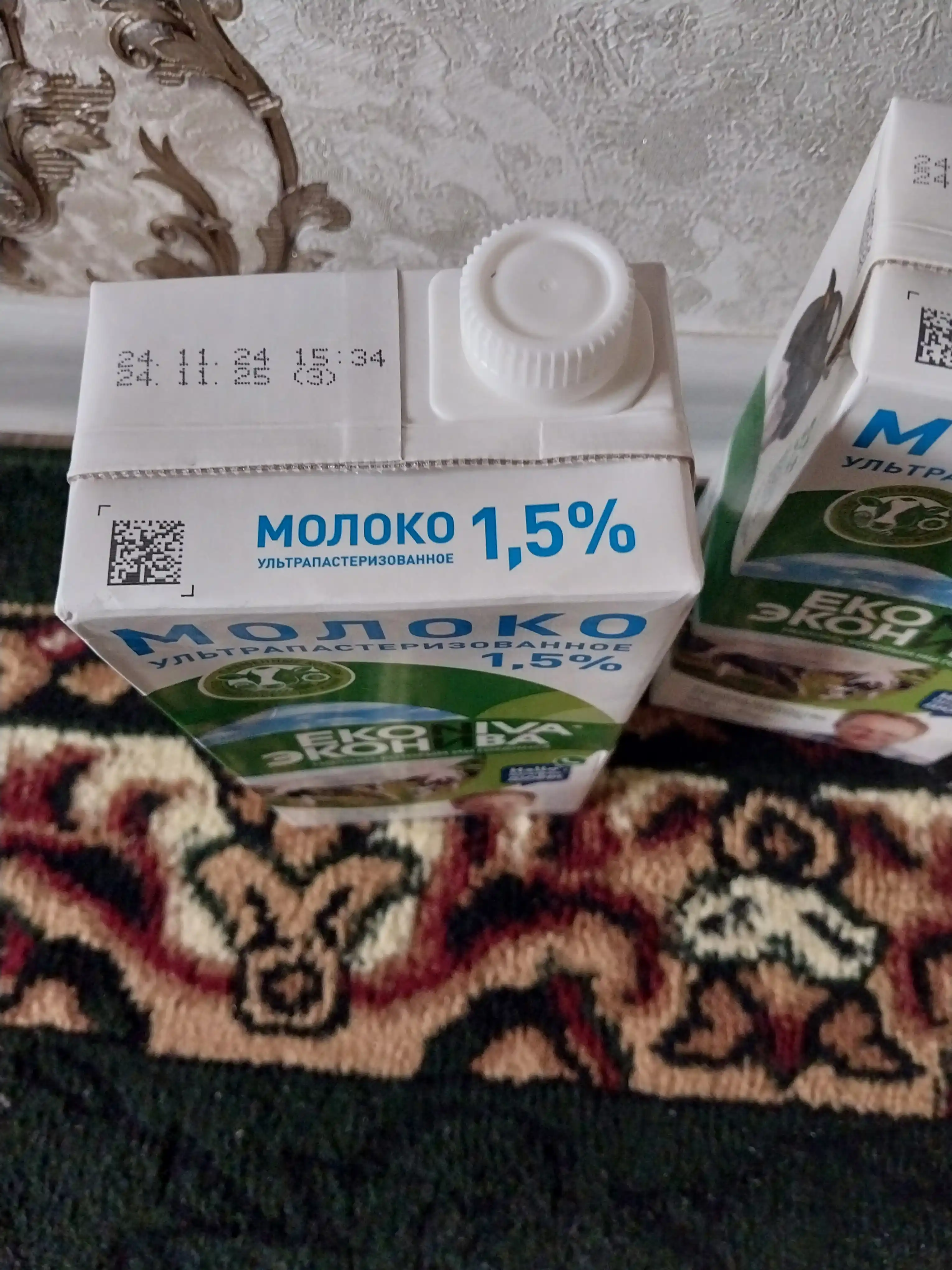 Молоко ЭкоНива, 1.5%, ультрапастерилизованное, 1000 мл