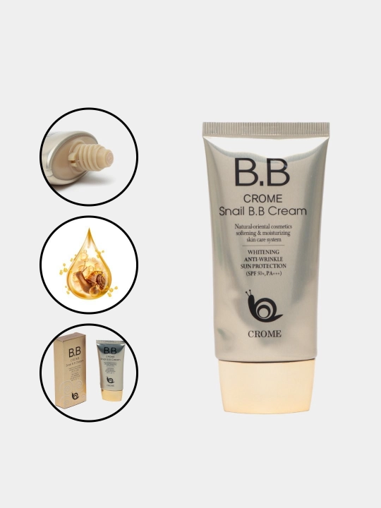 Тональный BB крем для лица Bergamo Magic Snail SPF 50+ PA+++, 50 мл