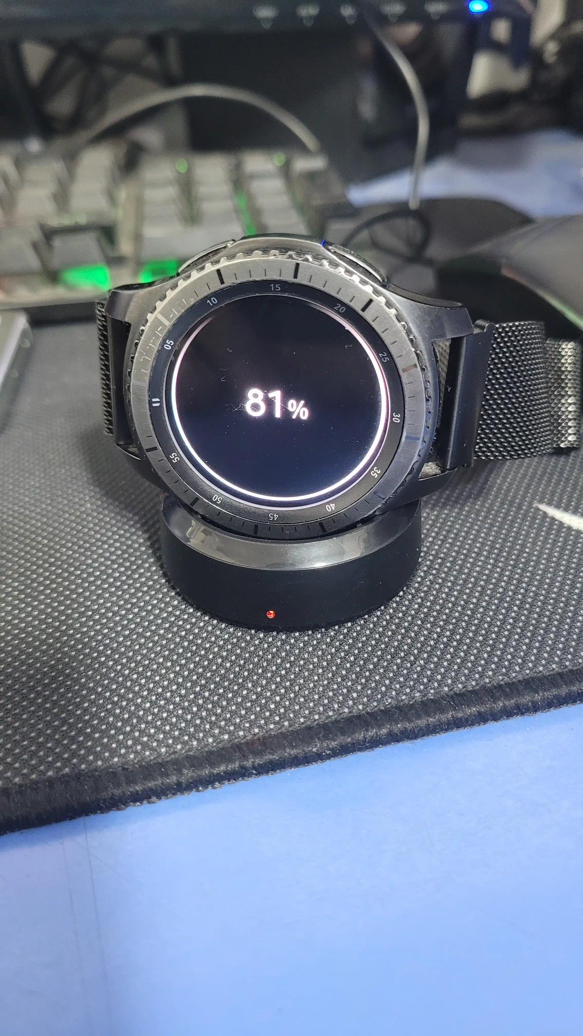 Samsung Gear S2, S3, S4,watch3,4,5,6, Activ 1, 2 uchun zaryadlovchi, kabel, soat stakan
