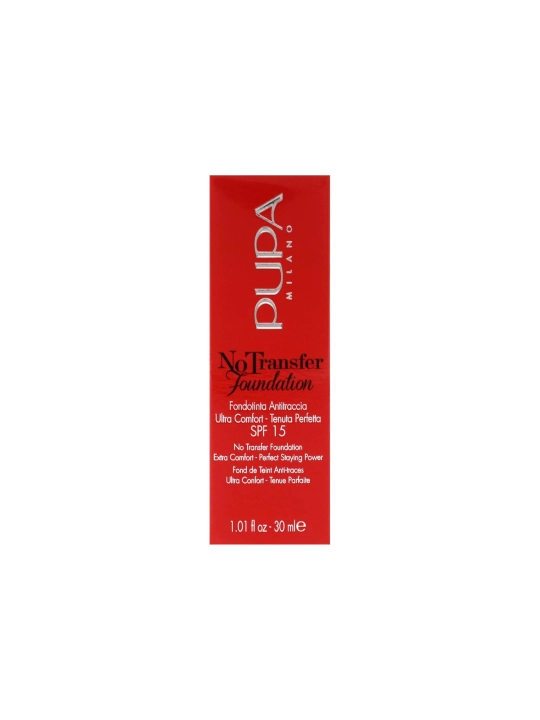Tonal kremi Pupa No Transfer Foundation, 30 ml