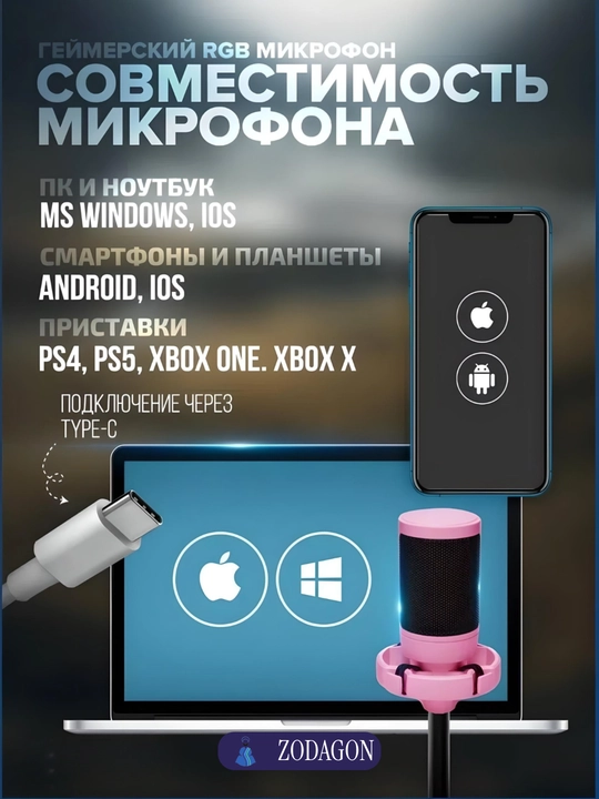 Микрофон для подкастов, игр, стримингов