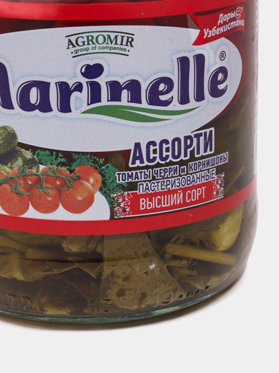 Marinadlangan pomidorlar, bodringlar, standart, 720 ml