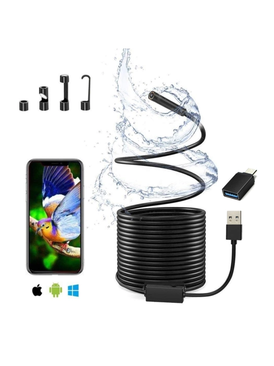 USB endoskop, Android, Windows uchun, 8 mm va 5.5 mm kamera, LED yoritgich, suv o‘tkazmas