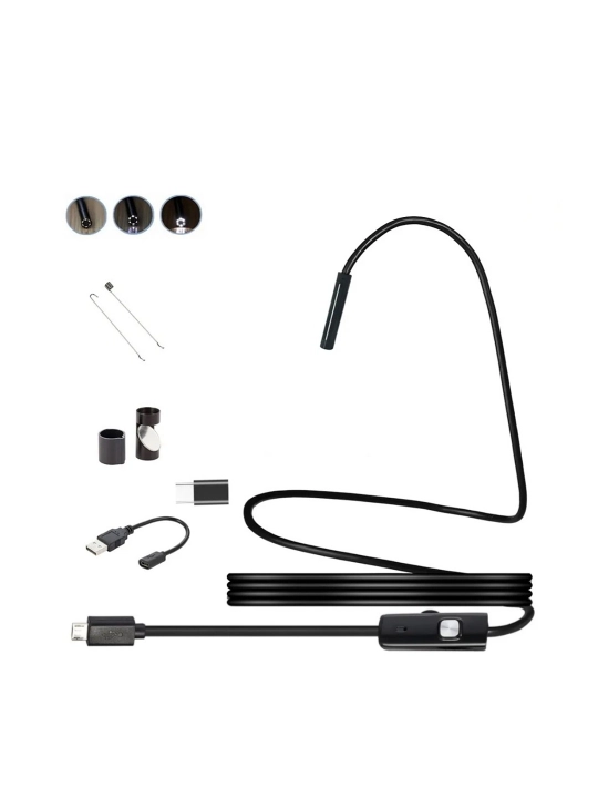 USB endoskop, Android, Windows uchun, 8 mm va 5.5 mm kamera, LED yoritgich, suv o‘tkazmas