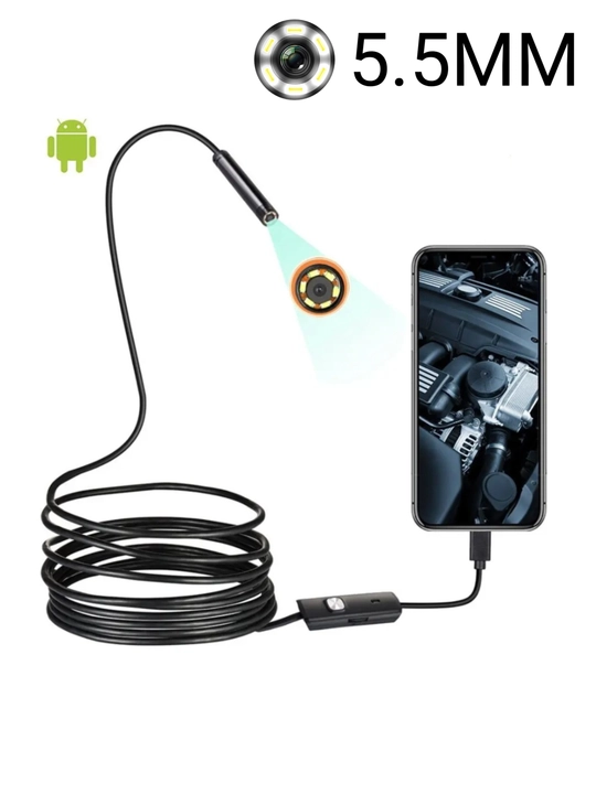 USB endoskop, Android, Windows uchun, 8 mm va 5.5 mm kamera, LED yoritgich, suv o‘tkazmas - 