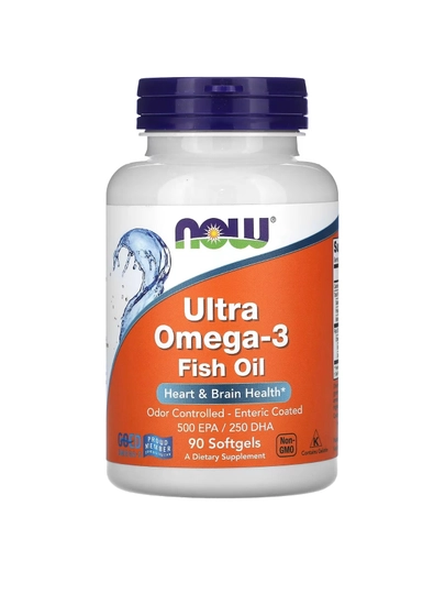 NOW Foods, Ultra Omega-3, baliq yog’i, 90 kapsulalar