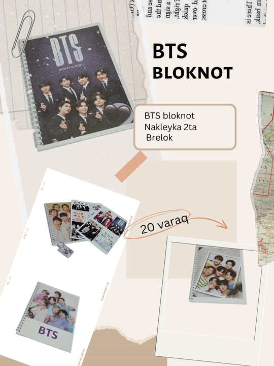 Блокнот Black Pink, BTS, наклейка