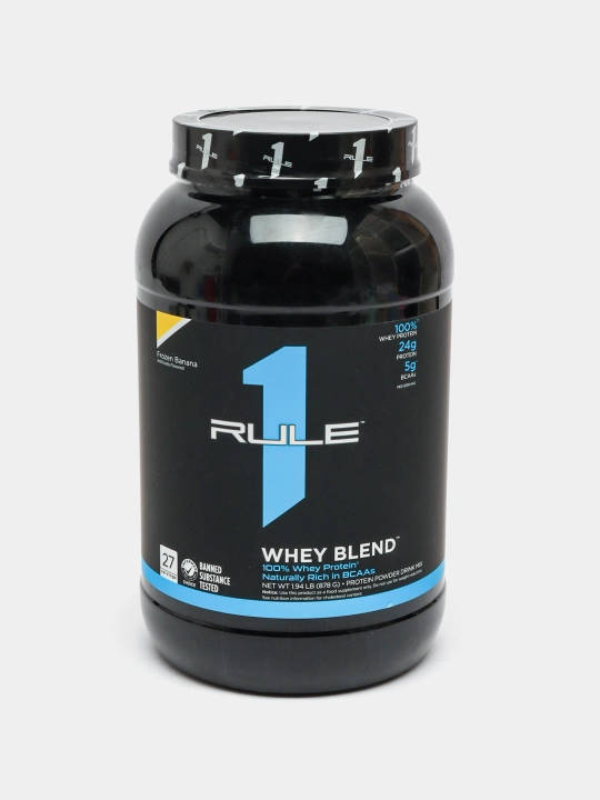 RULE1 WHEY blend protein, 0.4 g, 0.9 g, 2.3 kg, 4.6 kg, oqsil muskul o'stirish uchun