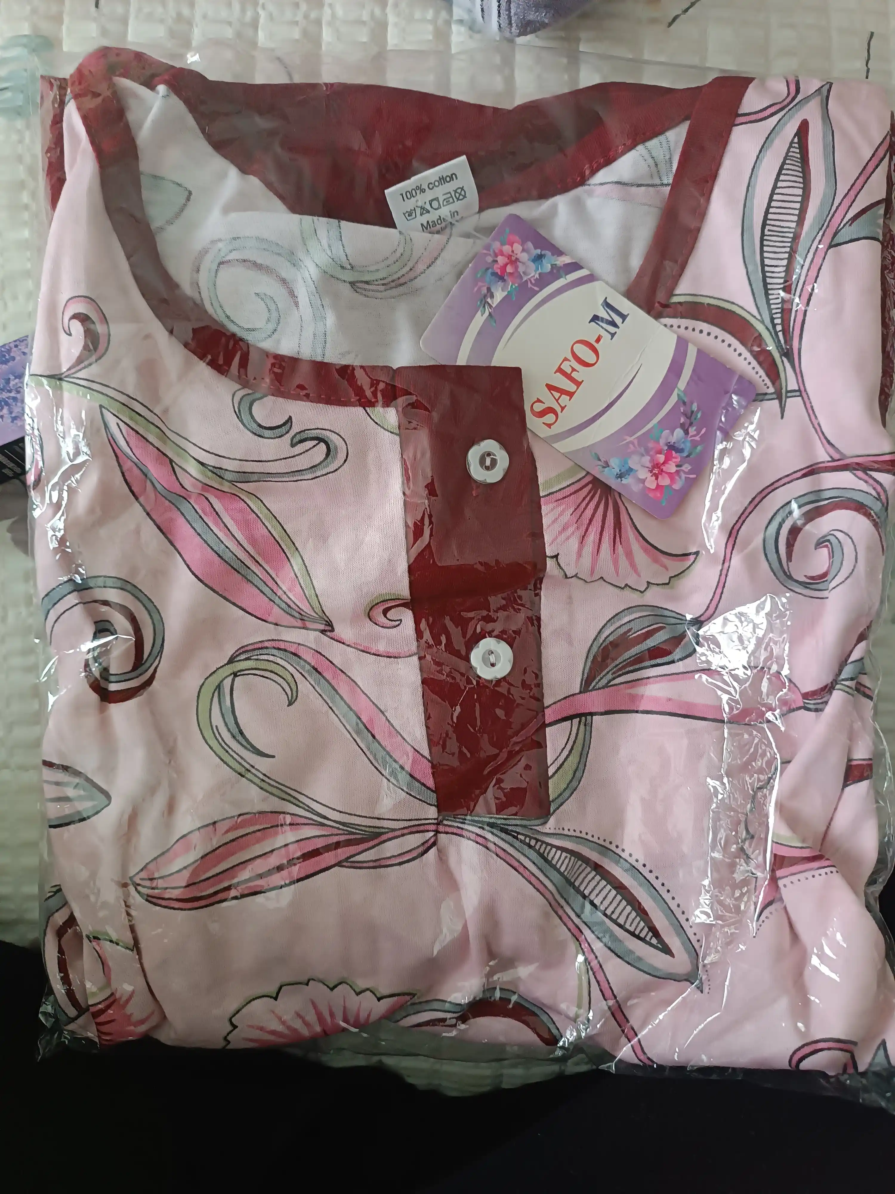 Ayollar pijamasi, 100% paxta