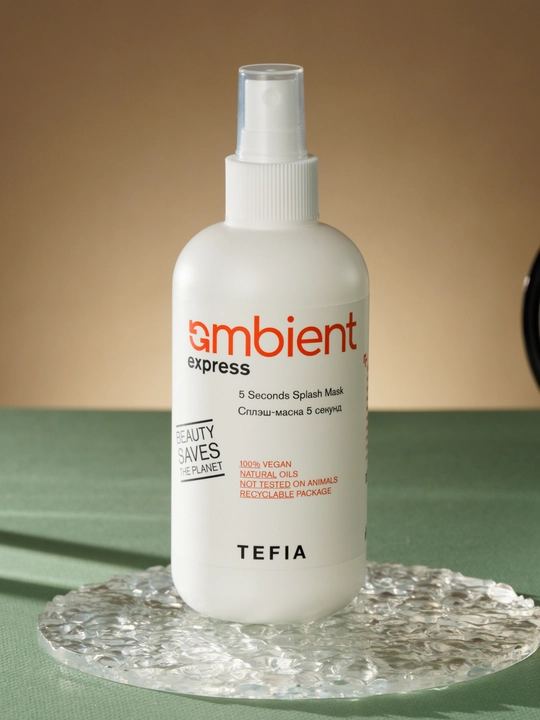 Splesh maska 5 sekund sochlarni bir zumda o'zgartirish uchun, TEFIA AMBIENT, professional