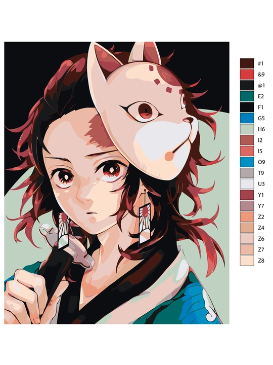 Raqamlar bo'yicha rasm chizish ARTERY "Anime" 40×50 sm, bo'yoqli holst, bo'yama to'plami