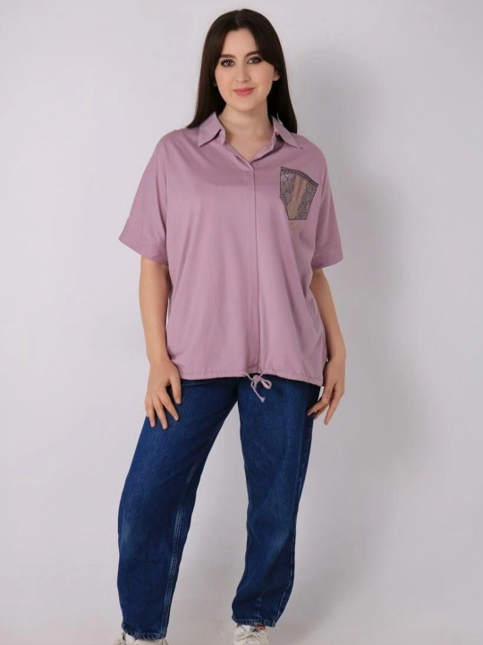 Ayollar uchun kattaroq hajmli paxta kofta, XXL-XXXL