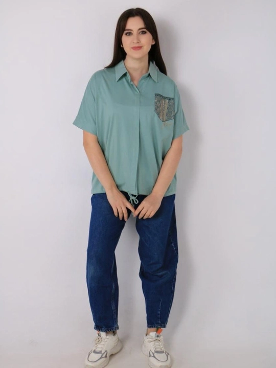 Ayollar uchun kattaroq hajmli paxta kofta, XXL-XXXL