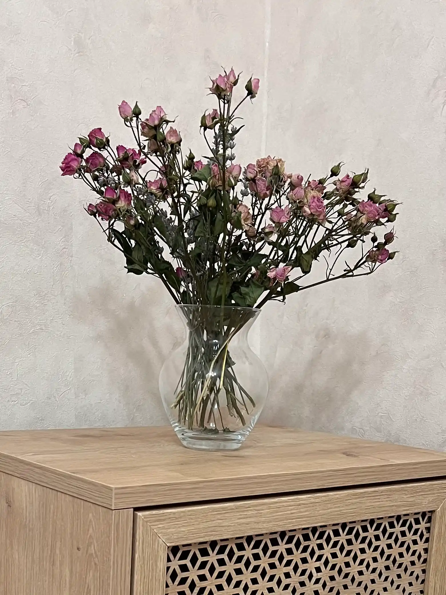 Ваза для цветов и сухоцветов стеклянная Pasabahce Flora 15 см декоративная прозрачная