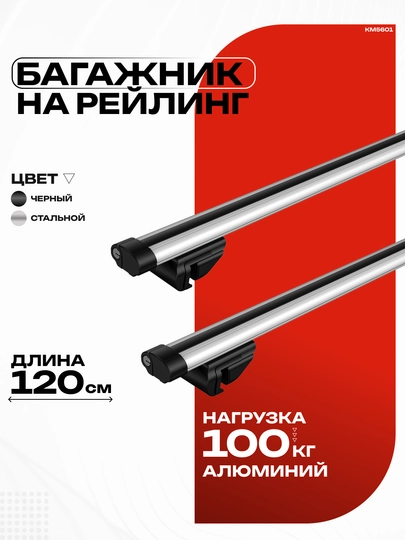Багажник на крышу для рейлинга — LADAAST-КМ5601-СЕРЕБРН