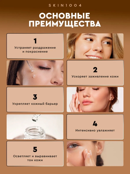Центелла в ампулах, эффективно борется с акне, смягчает кожу, 100 мл
