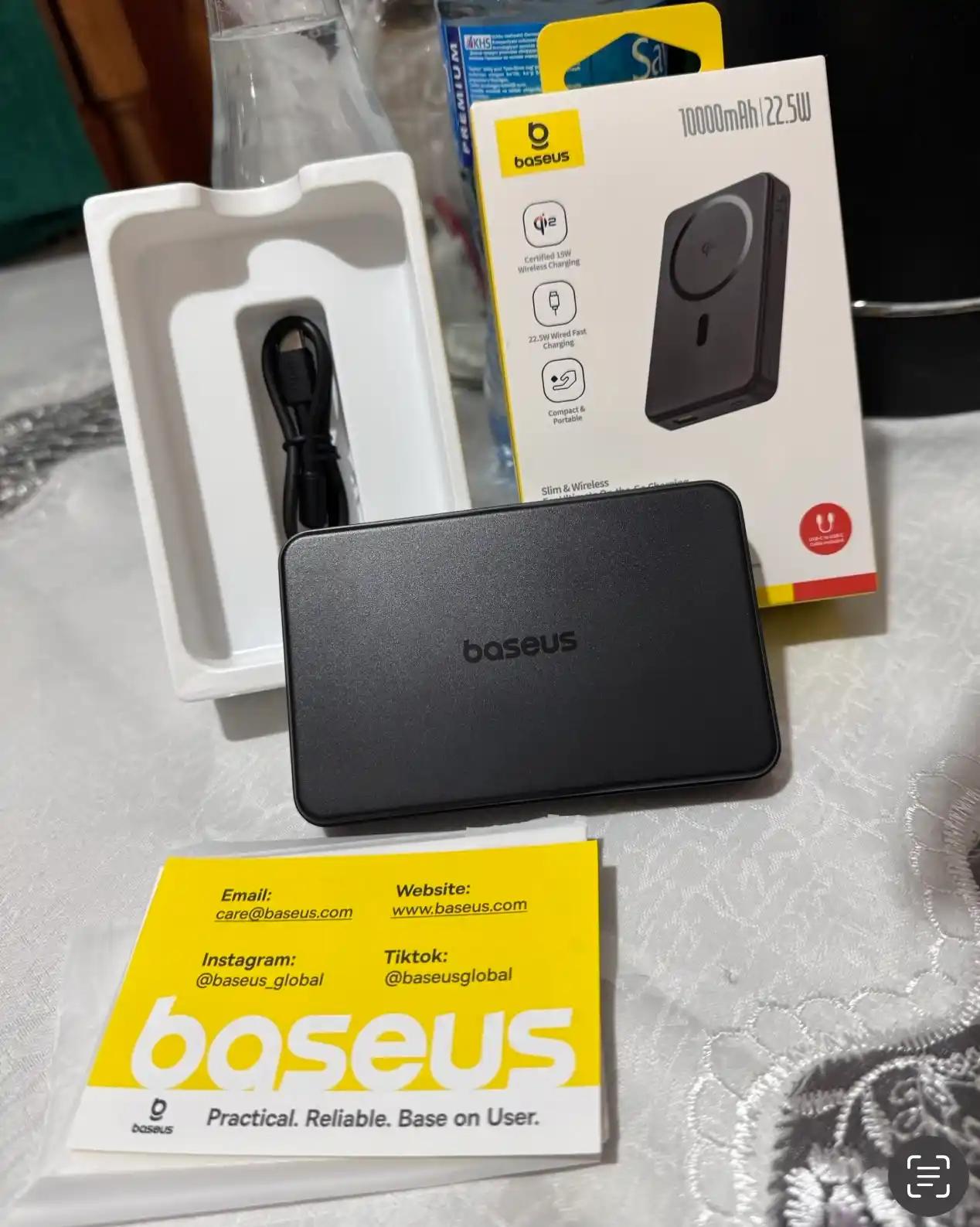 Baseus MagSafe tashqi akkumulyatori, 10000 mA/soat simsiz zaryadlash imkoniyati