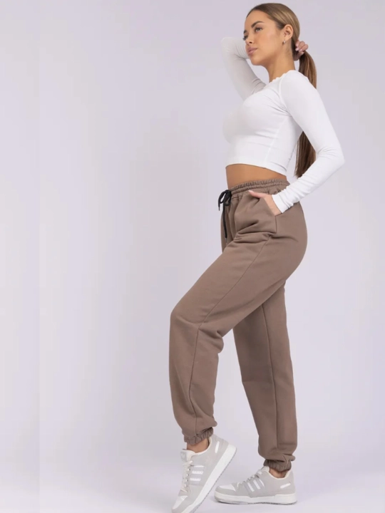 Ayollar sport shimlari, klassik joggerlar, keng oversize shim, rezinkali triko