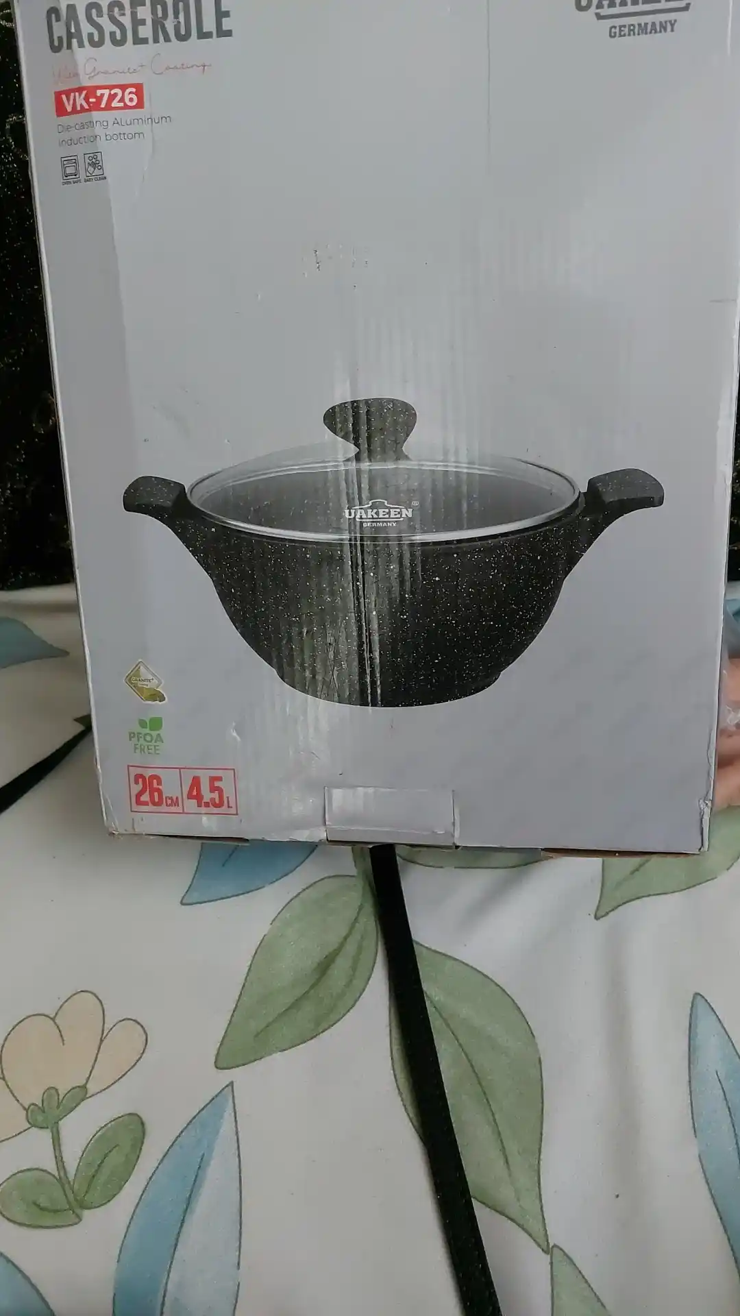 Казан антипригарный с крышкой UAKEEN Casserole, 26/28/30/32/34 см