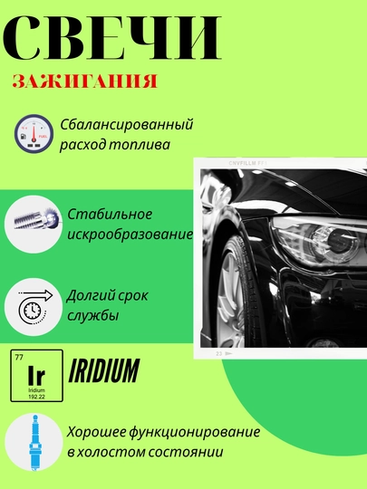 Автомобильная свеча для машин LACETTI 1.6-1.8, Nexia 1.6, Nexia 3, Spark. 4 штуки — АВТО247-6130723-IRIDIUM