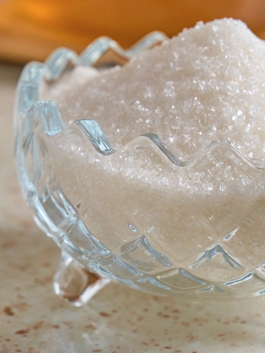 Сахарница стеклянная, прозрачная