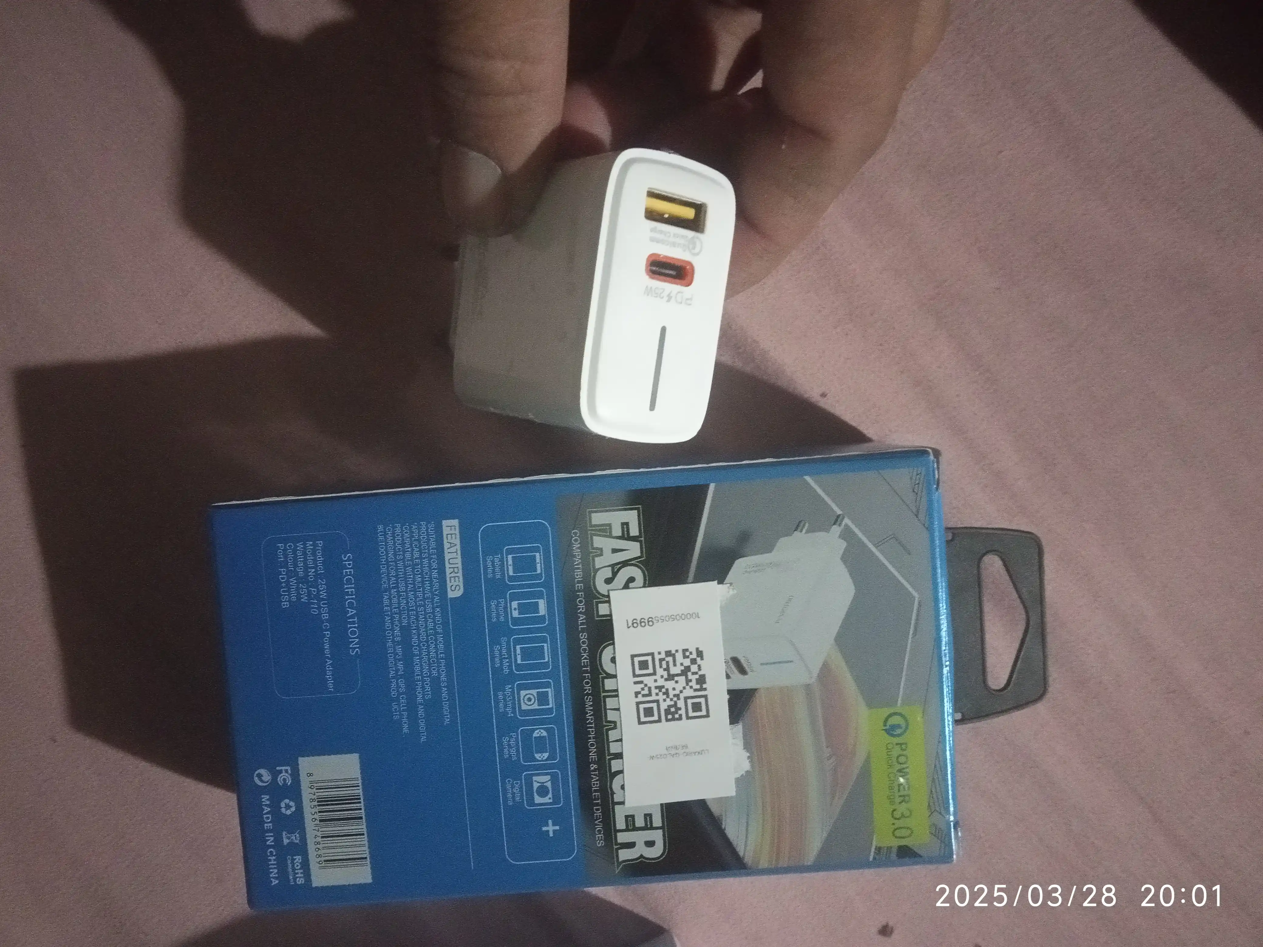 Блок питания с USB и Type - C, сетевое зарядное устройство, 3 А
