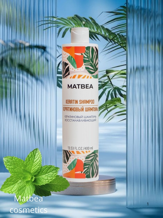 Matbea keratinli shampuni, tiklovchi, 400 ml, soch parvarishi, tiklash - 